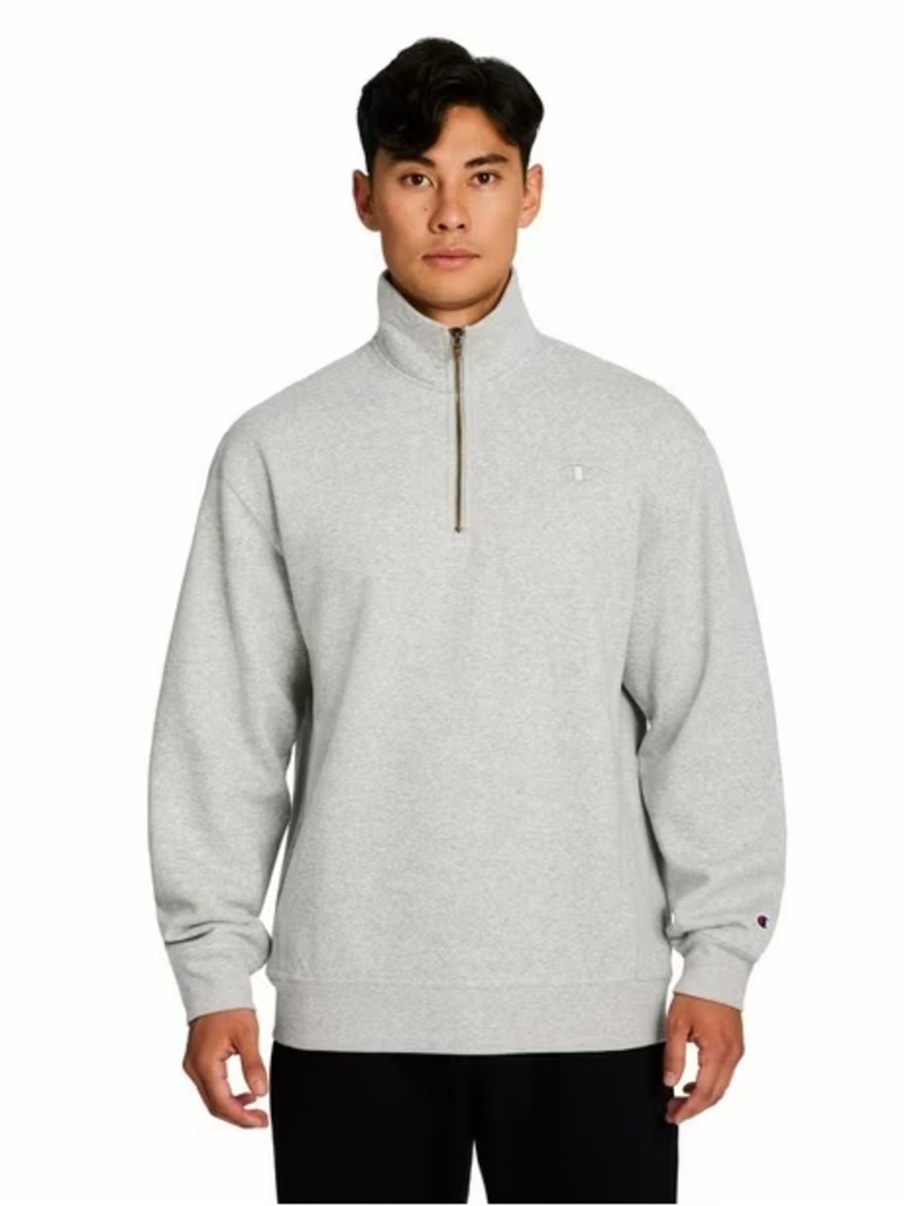 Champion Men's Heather Gray Half-Zip Pullover
